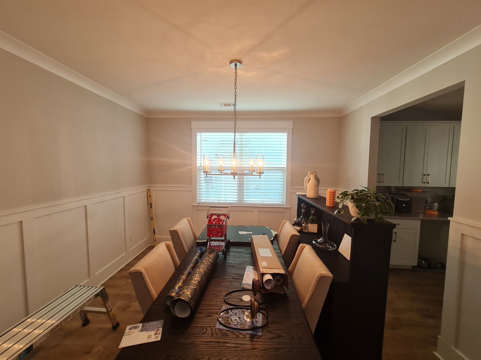 Before — dining room wallpaper